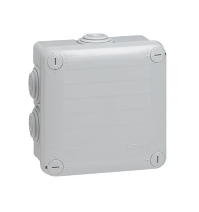 Boîte de dérivation carrée Plexo dimensions 105x105x55mm gris RAL7035
