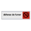 Plaquette signalétique, dimensions 170 x 40 mm, désignation ''Défense de fumer''