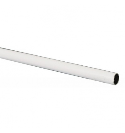 Tube de penderie rond diamètre 16 mm acier gainé blanc longueur 3m épaisseur 0,7 mm