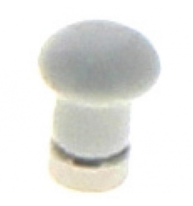 Bouton rond Ø 30 mm en porcelaine coloris gris foncé - cuvette laiton massif finition nickelé mat