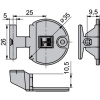 Kit de serrure de porte coulissante pour cylindre interchangeable Z23 Ø18 avec rosace et gache - pour 2 portes coulissantes