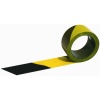 Ruban de signalisation polyéthylène RUBAPLAST©, noir et jaune, largeur 50mm, rouleau de 100m