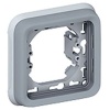 Support plaque étanche 1 poste Plexo composable IP55 gris