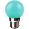 Lampe LED Sphérique B22 1 W dépolie verte