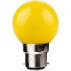 Lampe LED Sphérique B22 1 W dépolie jaune
