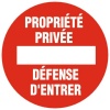 Disque rouge d'interdiction, diamètre 80 mm, désignation ''Privé''
