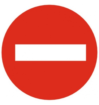 Disque rouge d'interdiction, diamètre 80 mm, désignation ''Sens interdit''
