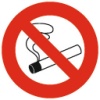 Disque rouge d'interdiction ''défense de fumer'', diamètre 80 mm