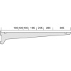 Console droite 2450 - Ligne Square Classic 200 pas de 50 mm - aluminium finition argent satiné longueur 100 mm