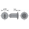 Cylindres interchangeables - Z 23 Ø18 - s'entrouvrant sur numéro de variure - 18016