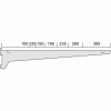 Console droite 2450 - Ligne Square Classic 200 pas de 50 mm - aluminium finition argent satiné longueur 250 mm