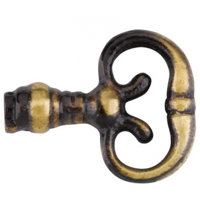 Anneau de clé acier finition vieux bronze - pour vis M4 - forme Cuisse de grenouille