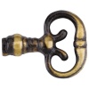 Anneau de clé acier finition vieux bronze - pour vis M4 - forme Cuisse de grenouille