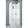 Cabine de douche carrée porte battante Surf 6 à parois en verre opaque 70 x 70 cm