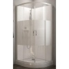 Cabine de douche 14 de rond à portes coulissantes Izibox 2 avec parois en vitrage sérigraphié 90 x 90 cm