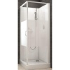 Cabine de douche carrée à porte pivotante Izibox 2 avec parois en vitrage sérigraphié 90 x 90 cm