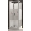 Cabine de douche carrée à portes battantes Izibox 2 avec parois en vitrage sérigraphié 80 x 80 cm
