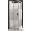 Cabine de douche carrée à portes coulissantes Izibox 2 avec parois en vitrage sérigraphié 90 x 90 cm