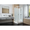Cabine de douche carrée à porte pivotante Iziglass 2 avec parois transparentes et fond verre 90 x 90 cm