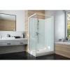 Cabine de douche carrée à portes coulissantes Iziglass 2 à parois transparentes et fond verre 90 x 90 cm
