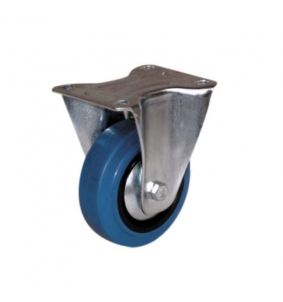 Roulette fixe sur platine manulastic bleu charges moyennes Port Roll diamètre 100 mm charge 150 kg