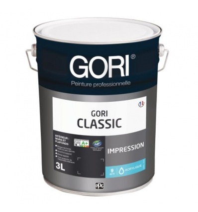 Peinture acrylique multisupports pour murs et plafonds Gori Classic Impression coloris blanc bidon de 3l