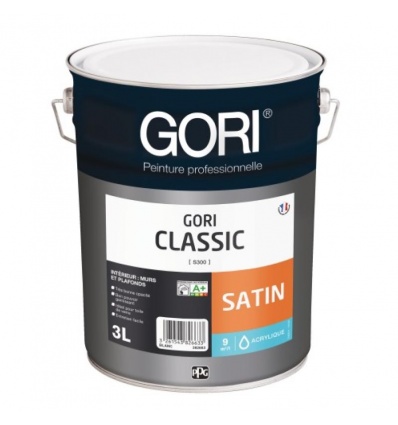 Peinture acrylique murs et plafonds Gori Classic satin foncé gris persee bidon de 3l