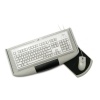 Support coulissant pour clavier avec tapis de souris en plastique finition gris