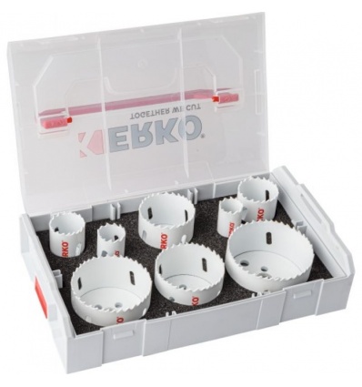 Pack 8 trépans bimétal Erko accessoires en coffret LBOXX