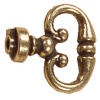 Anneaux de clé forme cuisse de grenouille zamak vieux bronze