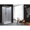 Cabine de douche Kara rectangulaire 100x80 portes coulissantes verre transparent avantage blanc
