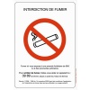 Panneau rigide réglementation antitabac Interdiction de fumer dimensions 210 x 297 mm
