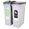 Kit de tri sélectif 2 flux Slim Jim Décharge non recyclables NOIR Déchets recyclables mélangés VERT