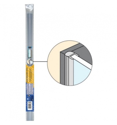 Baguettejoint PVC transparent pour côté de portes de douche ép 5 à 8 mm longueur 2 m