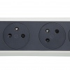 Rallonge 4x2P+T Surface avec interrupteur et cordon 1,5m 3G 1mm² - blanc/gris