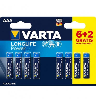 Pack piles Varta LONGLIFE AAAL03 6 2 gratuites