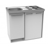 Meuble bas kitchenette CLASSIK 100 CM 1 porte avec niche pour réfrigérateur Moderna ABCE100D05