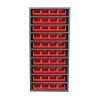 Armoire sans porte 32 bacs 10L rouge 960x400x1600
