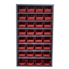 Armoire sans porte 40 bacs 4L rouge 760x260x1600