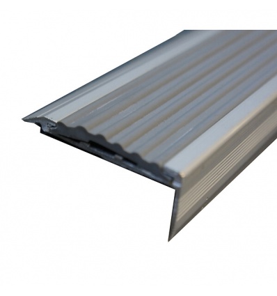 10 nez de marche antidérapants aluminium recouvert PVC gris 1300x70x30