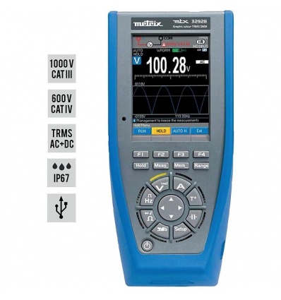 Multimètre numérique graphique TRMS ACDC 100 kPts IP67 100 kHz Interface USB