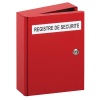 Coffret métallique pour registre de sécurité finition rouge RAL 3000 H 353 x l 258 x P 78 mm
