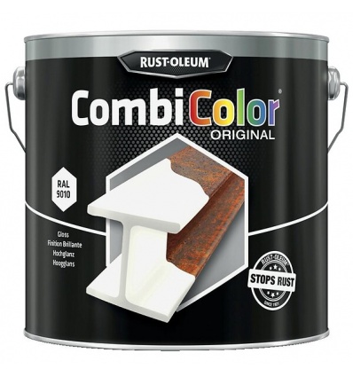 Peinture antirouille CombiColor métal teinte noir mat RAL 9005 bidon de 075l