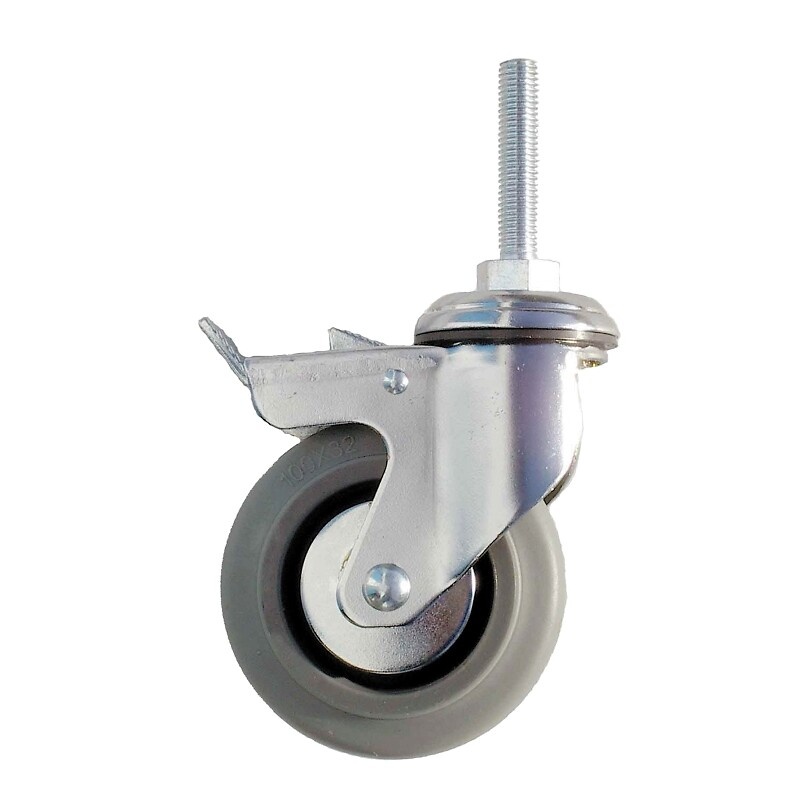 Roulette fixe roue caoutchouc thermoplastique gris 75mm 70kg