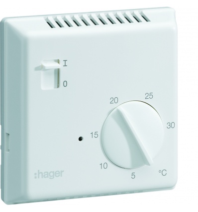 Thermostat ambiance électronique en saillie pour chauffage électrique avec entrée fil pilote 230V HAGER 25513