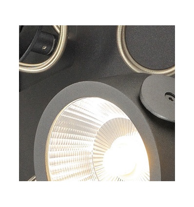KALU LED 4 applique plafonnier, carré, noir, LED 60W, 3000K, 60°