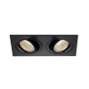 KIT NEW TRIA 2 LED CARRE noir 2x6W 3000K 38° alim&clips ressorts incl
